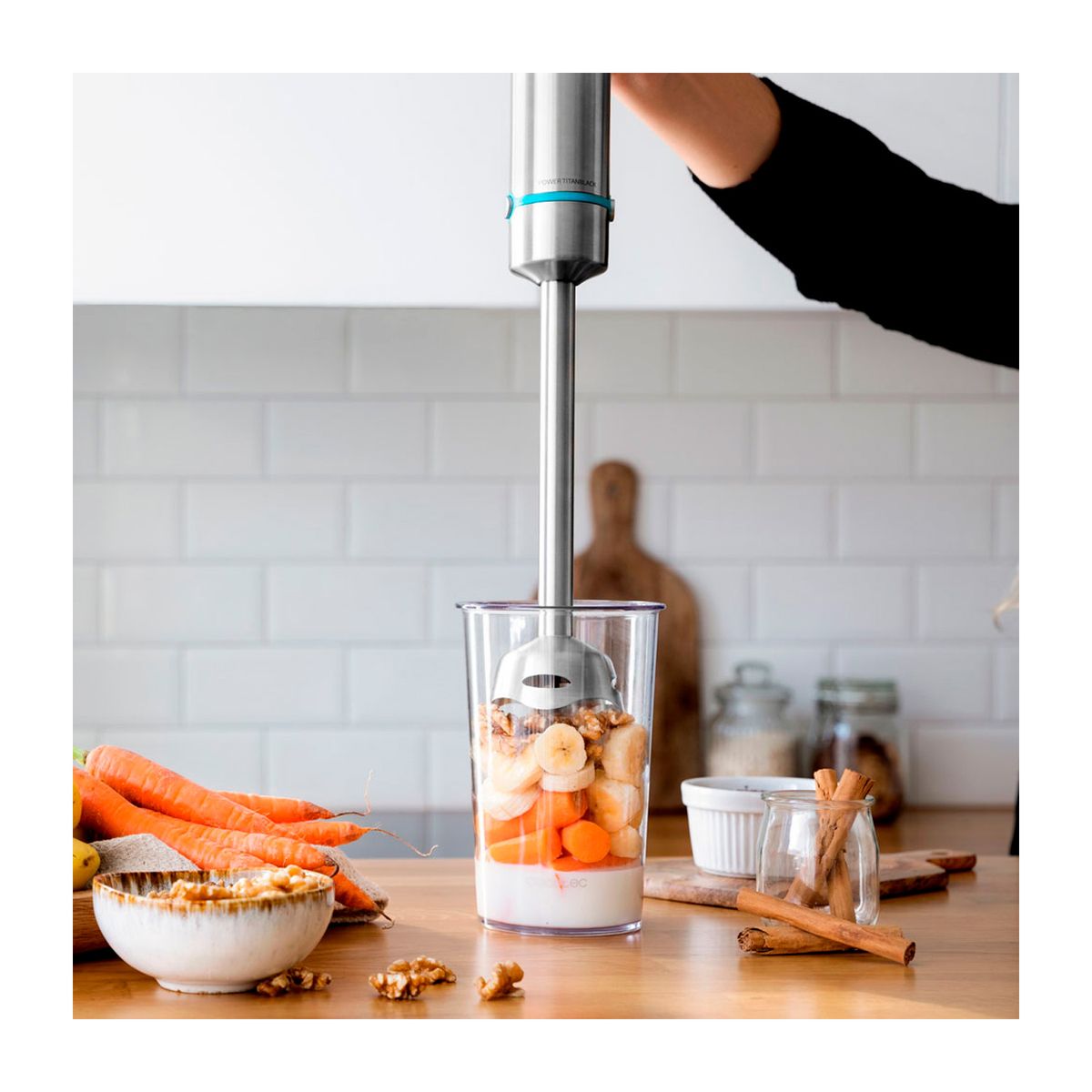 CECOTEC - Batidora de Inmersión Cecotec Power TitanBlack 1200 XL Cream&Crush