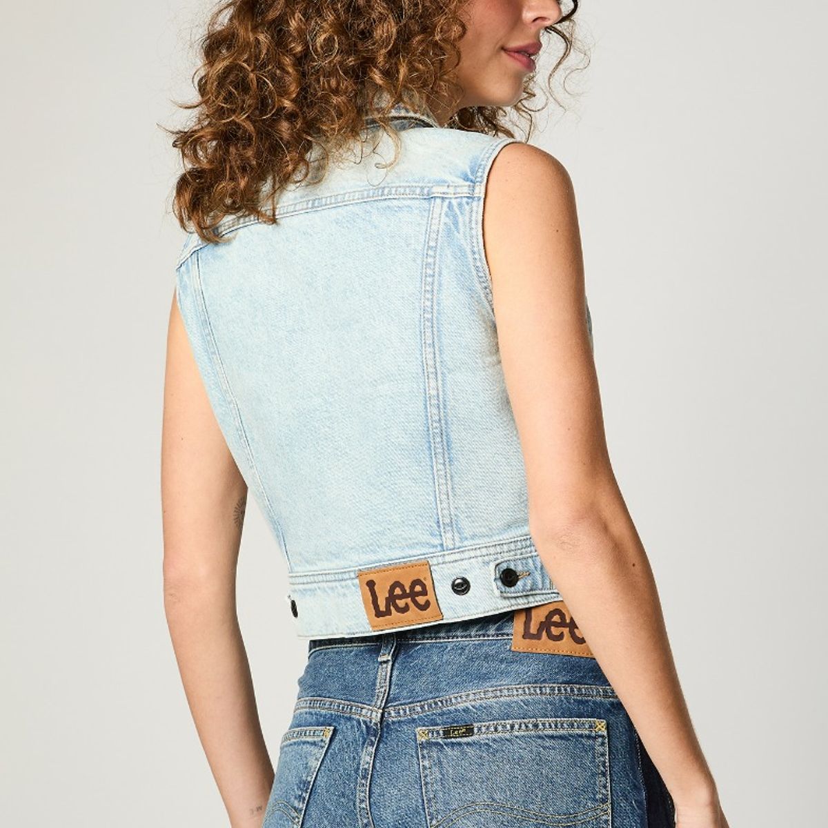 LEE - Chaqueta Mujer Crop Pride Celeste