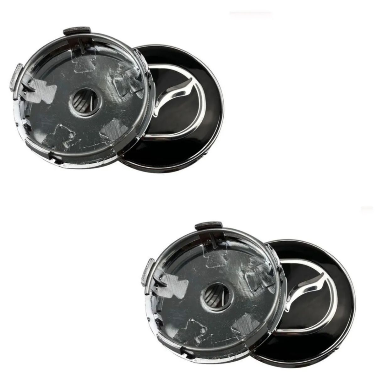 GENERICO - 4 Tapa Centro de Llanta Compatible con Mazda 60mm Negro