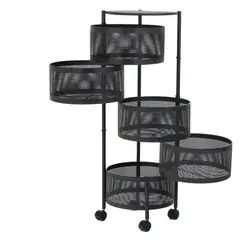GENERICO - Organizador de Cocina Redondo 5 Niveles con Ruedas