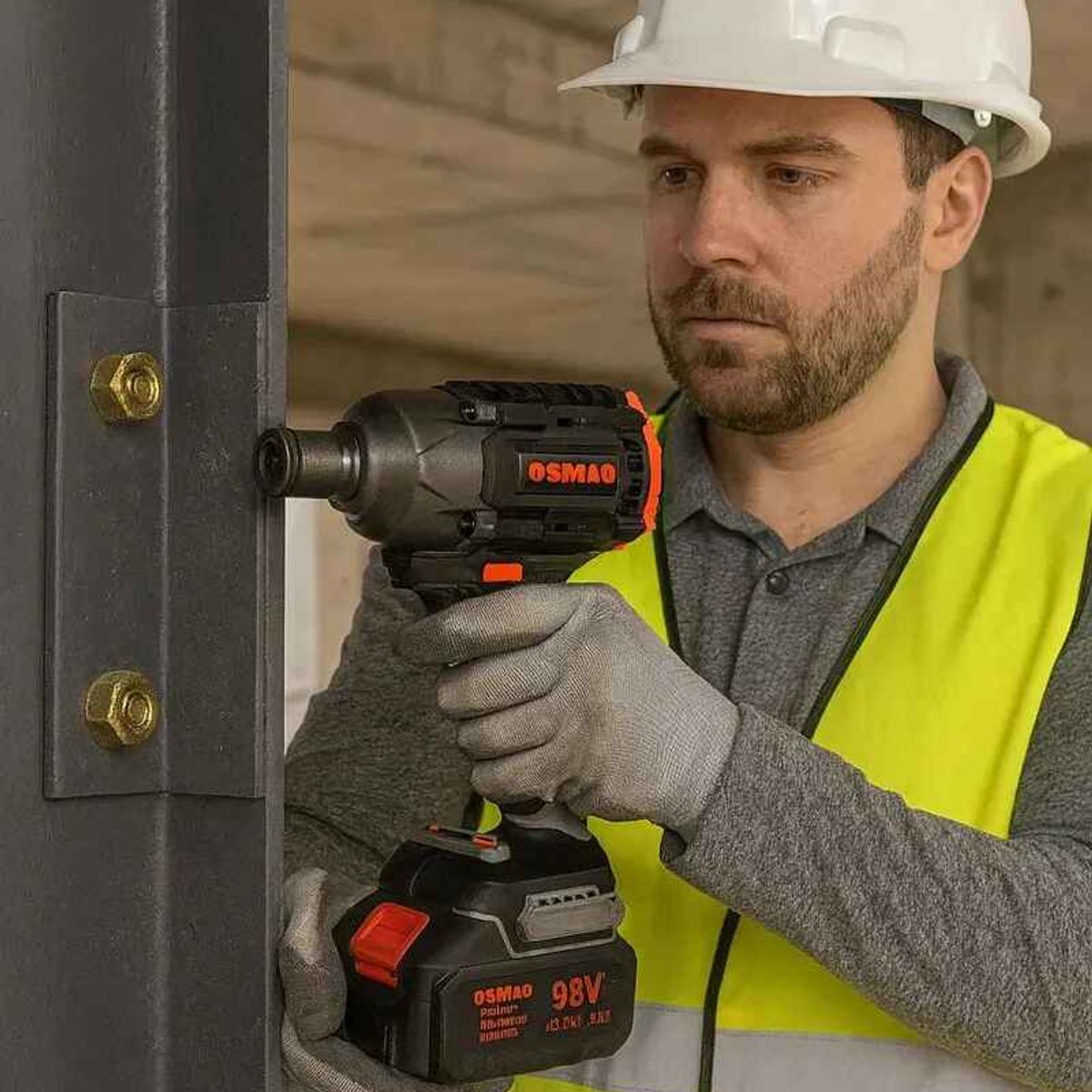 GENERICO - Kit Llave De Llave De Impacto + Taladro 98v Osmao Negro