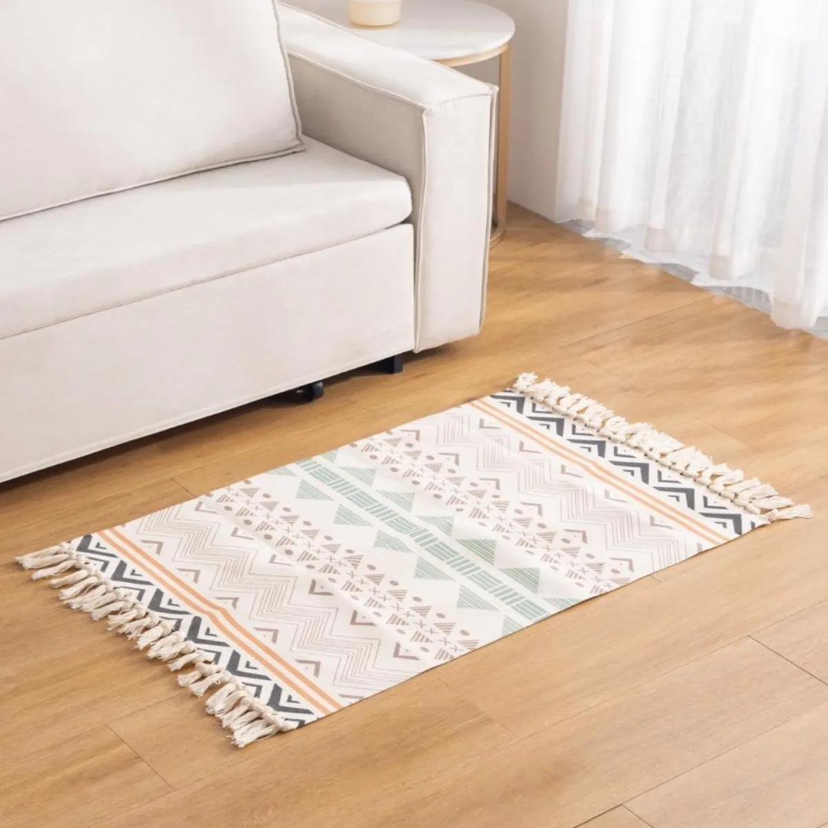 GENERICO - Set 2 Alfombras de Lino 60x90 cm para Bajada de Cama 4n08