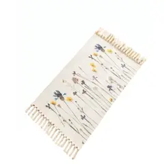 GENERICO - Set 2 Alfombras de Lino 60x90 cm para Bajada de Cama Moderna 4n10