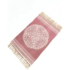 GENERICO - Set 2 Alfombras de Lino 60x90 cm para Bajada de Cama Moderna 4n11