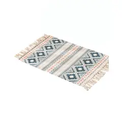 GENERICO - Set 2 Alfombras de Lino 60x90 cm para Bajada de Cama Moderna Moderna 4n01