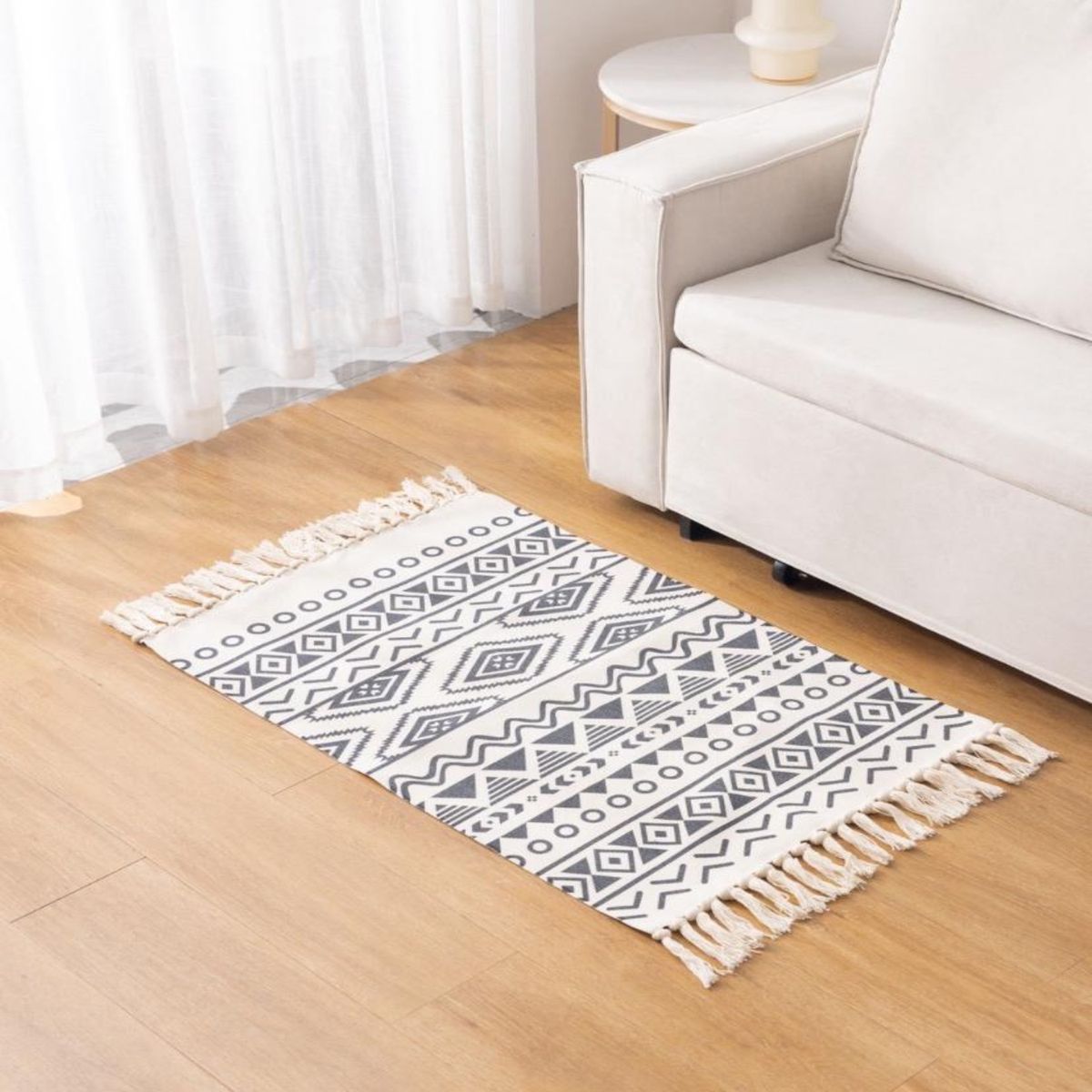 GENERICO - Set 2 Alfombras de Lino 60x90 cm para Bajada de Cama 4n06