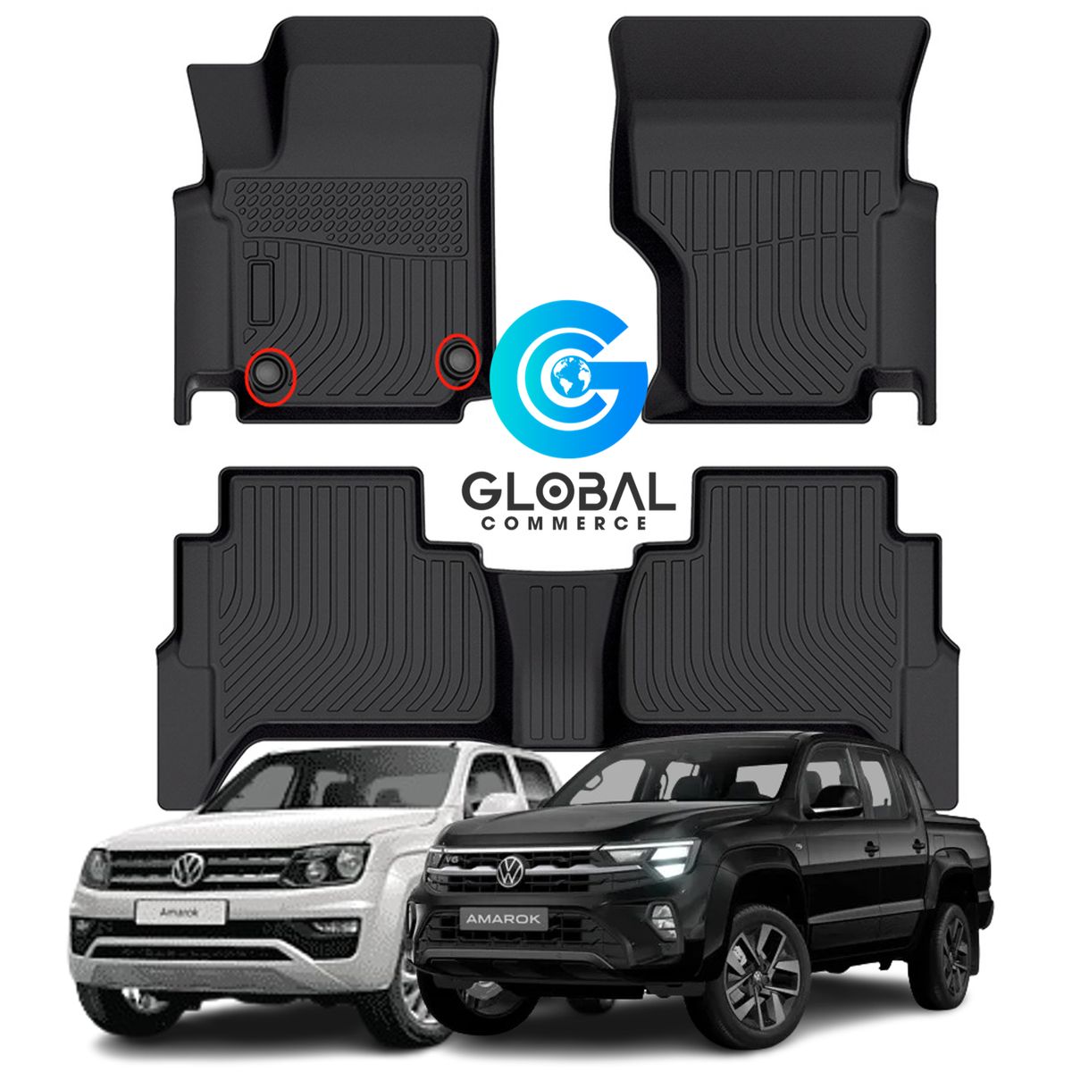 GENERICO - Set Cubre Pisos Calce Perfecto Volkswagen Amarok - 3 Piezas