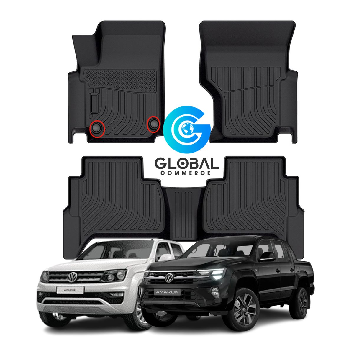 GENERICO - Set Cubre Pisos Calce Perfecto Volkswagen Amarok - 3 Piezas