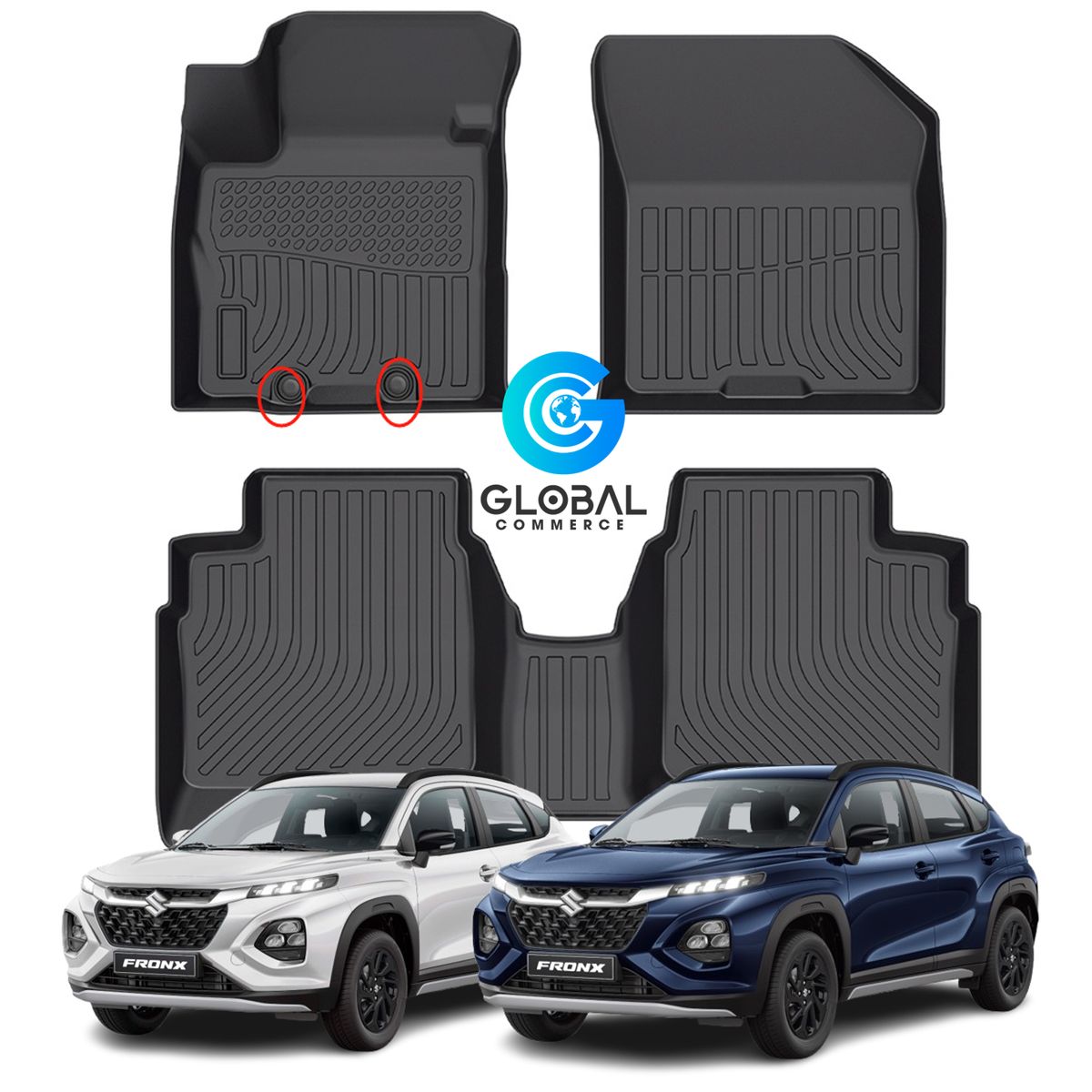 GENERICO - Set Cubre Pisos Calce Perfecto Suzuki Fronx - 3 Piezas