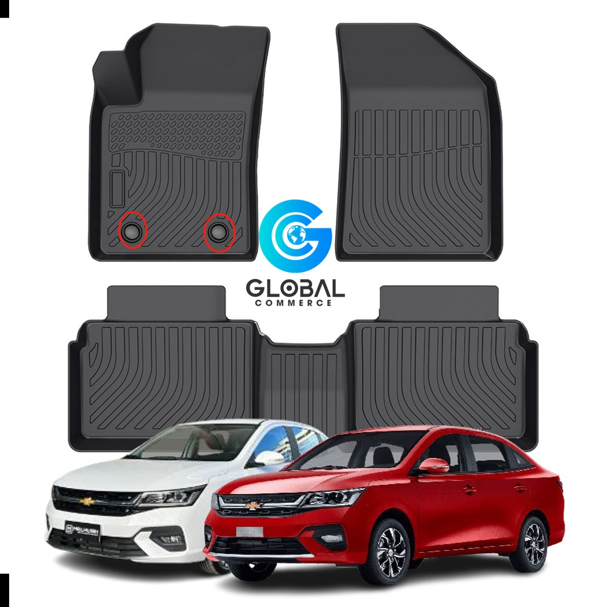 GENERICO - Pisos Calce Perfecto Chevrolet Sail 2024 - 2026 - 3 Piezas