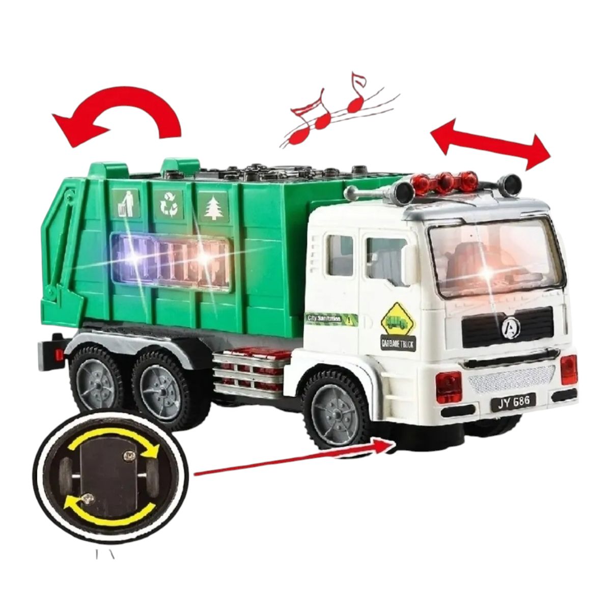 GENERICO - Camion De Basura Juguete Sonido Luces Movimiento Para Obsequiar