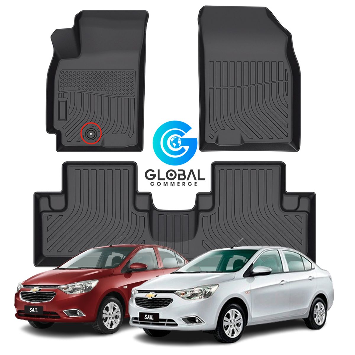 GENERICO - Pisos Calce Perfecto Chevrolet Sail Hasta 2023 - 3 Piezas