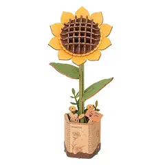 ROBOTIME - ROKR Sunflower TW011 Puzzle 3D de Madera Girasol Rowood