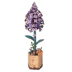 ROBOTIME - ROKR Lilac TW021 Puzzle 3D de Madera Flor Lila Rowood