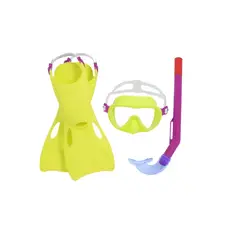 BESTWAY - KIT FLAPPER ESNÓRQUEL MÁSCARAALETAS - NIÑOS +3 COLOR AMARILLO