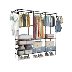 GENERICO - Closet Organizador 3 Espacios Zapatero Perchero Multifuncional