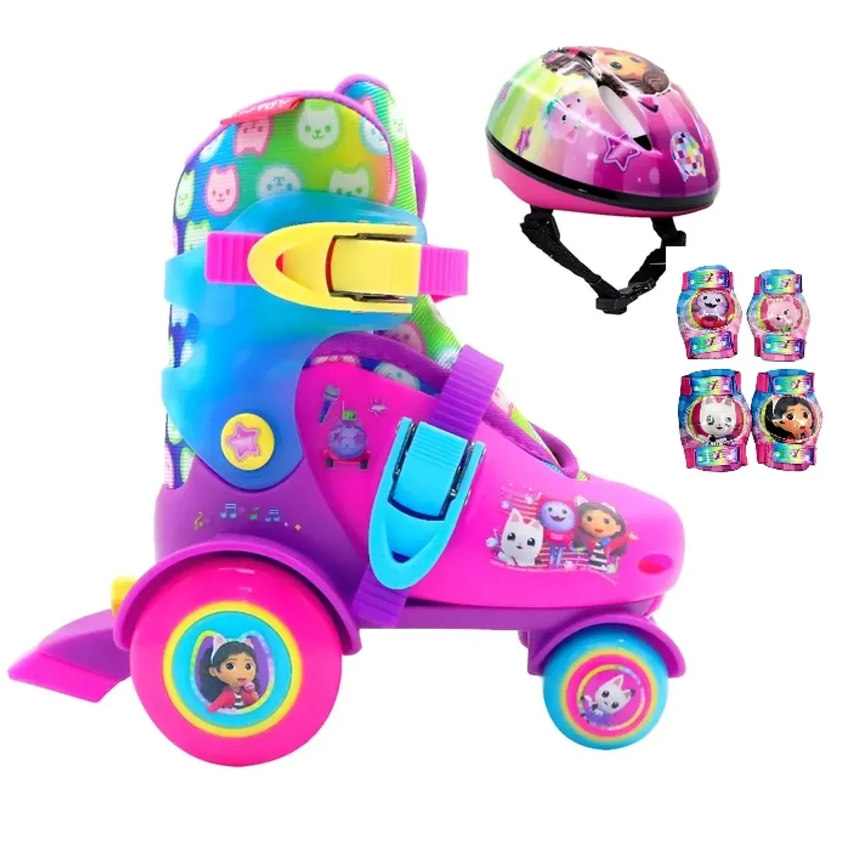 GABBYS DOLLHOUSE - Patines de niña Gabby Entrenamiento Ajustables T 26-29 con casco