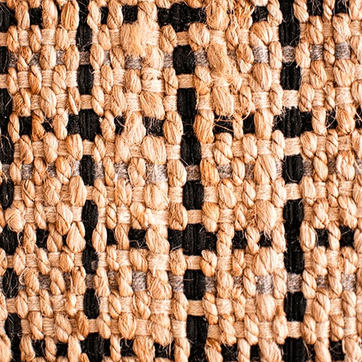 BAZHARS - Alfombra Yute 230X330 cm Nir GCoast Natural Negro Bazhars