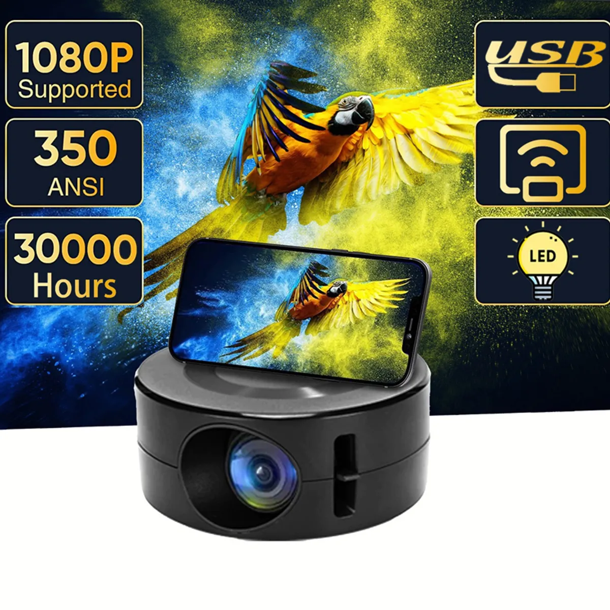 BRO TOUMI - Mini Proyector Inteligente YT200 Cine en Casa Portátil