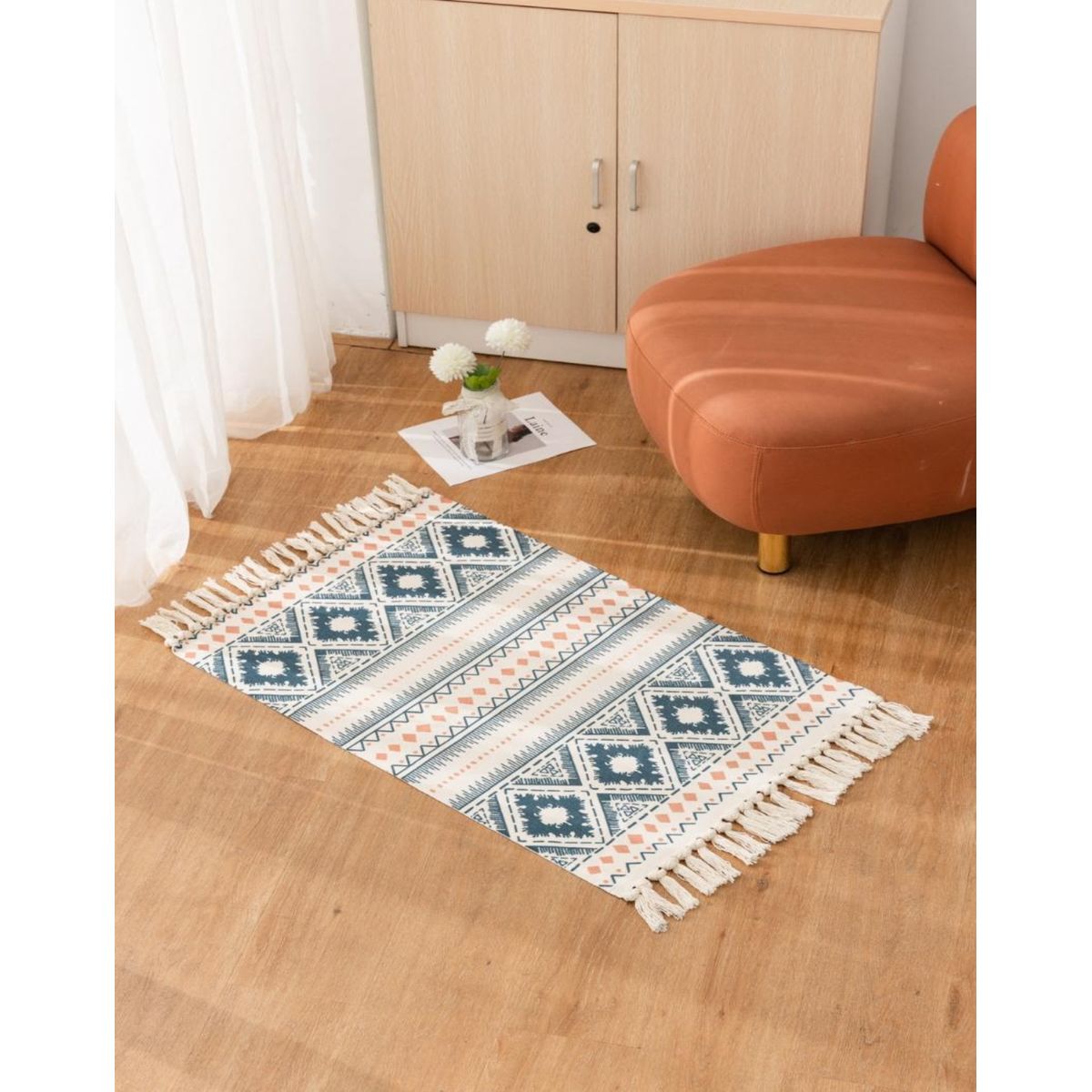 GENERICO - Alfombra de Lino 60x90 cm para Bajada de Cama 4n01