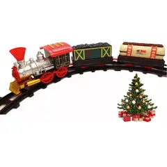 GENERICO - Locomotora Clasico Rieles Tira Humo Luces Sonido Ideal para Obsequio