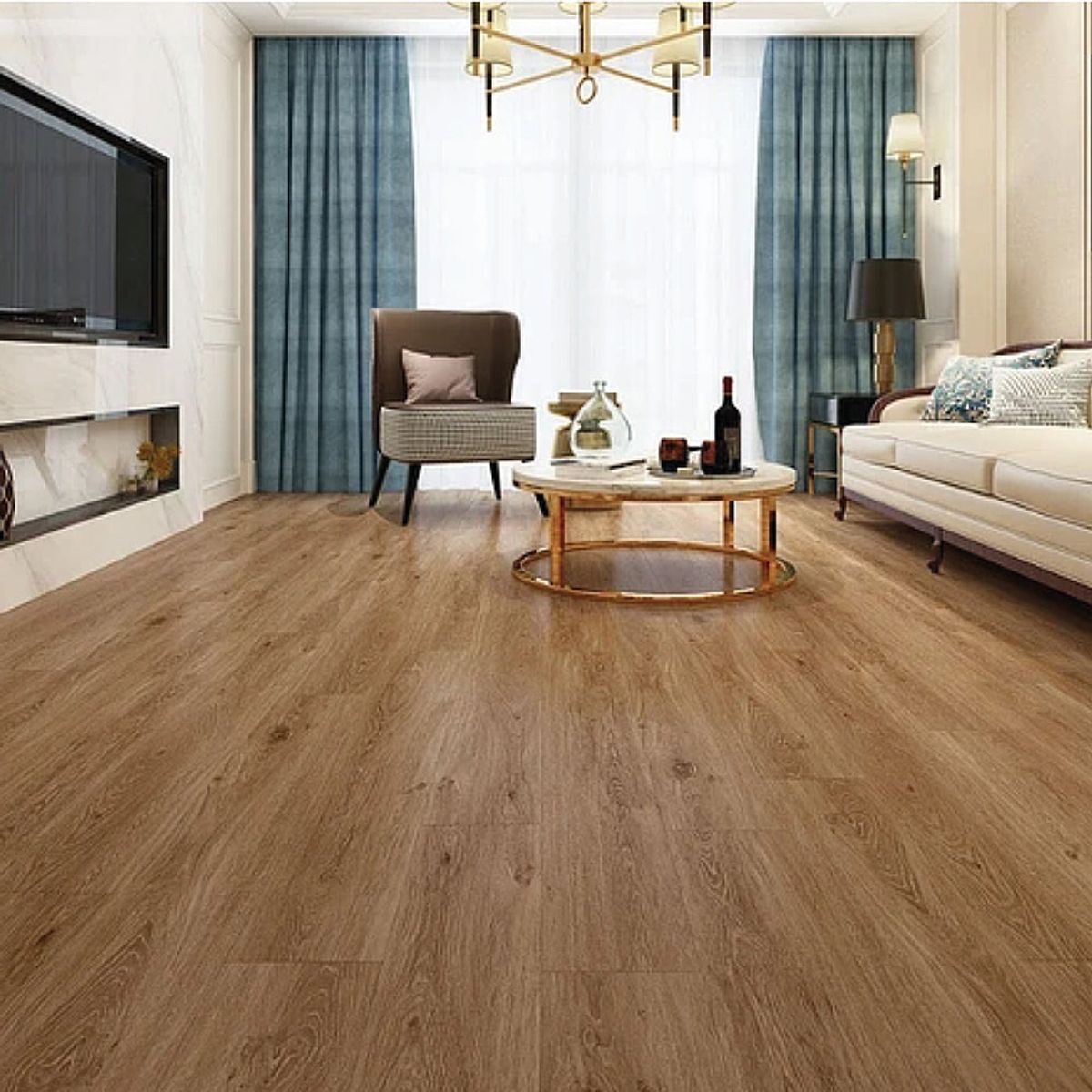 Piso Vinílico SPC Roble Soft 2.24mt2  5mm 122x18.4 cm, marca DOER - Foto Principal