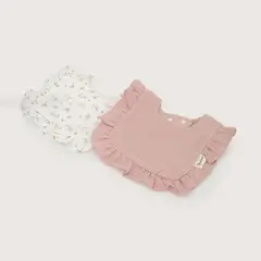 OPALINE - Pack 2 babero muselina rosado