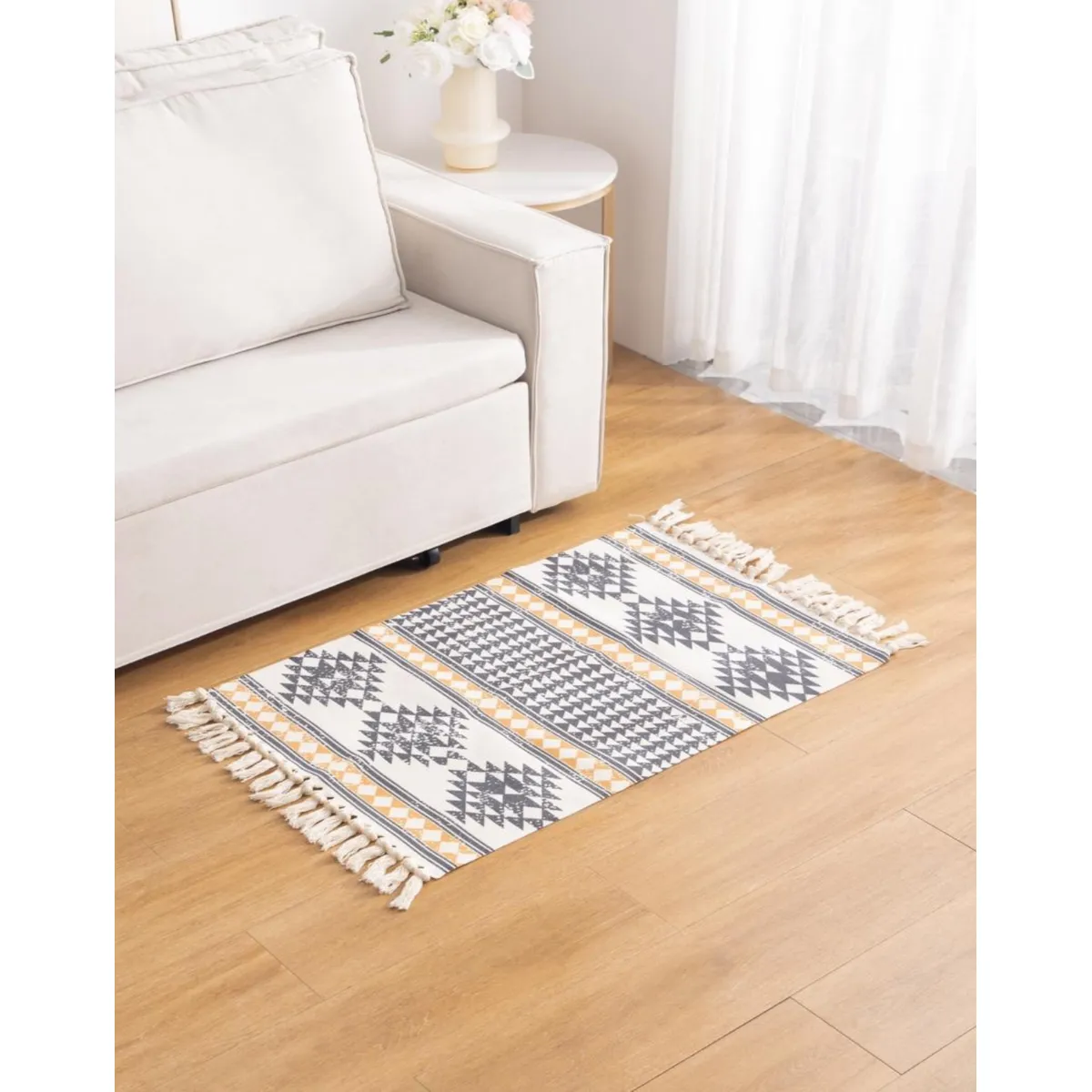 GENERICO - Alfombra de Lino 60x90 cm para Bajada de Cama 4n07