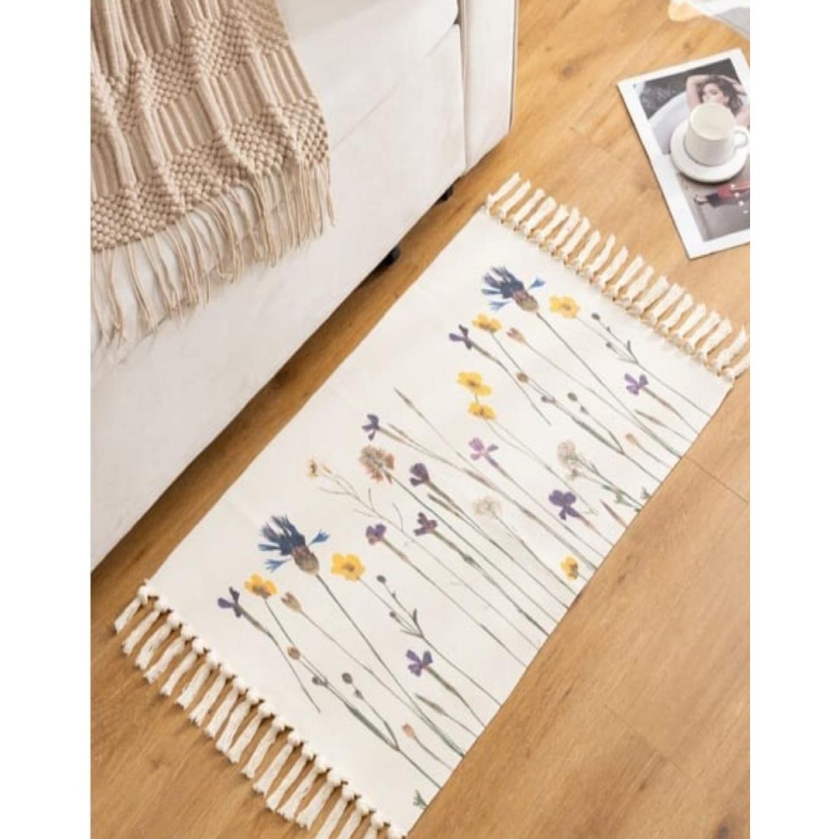 GENERICO - Alfombra de Lino 60x90 cm para Bajada de Cama 4n10.
