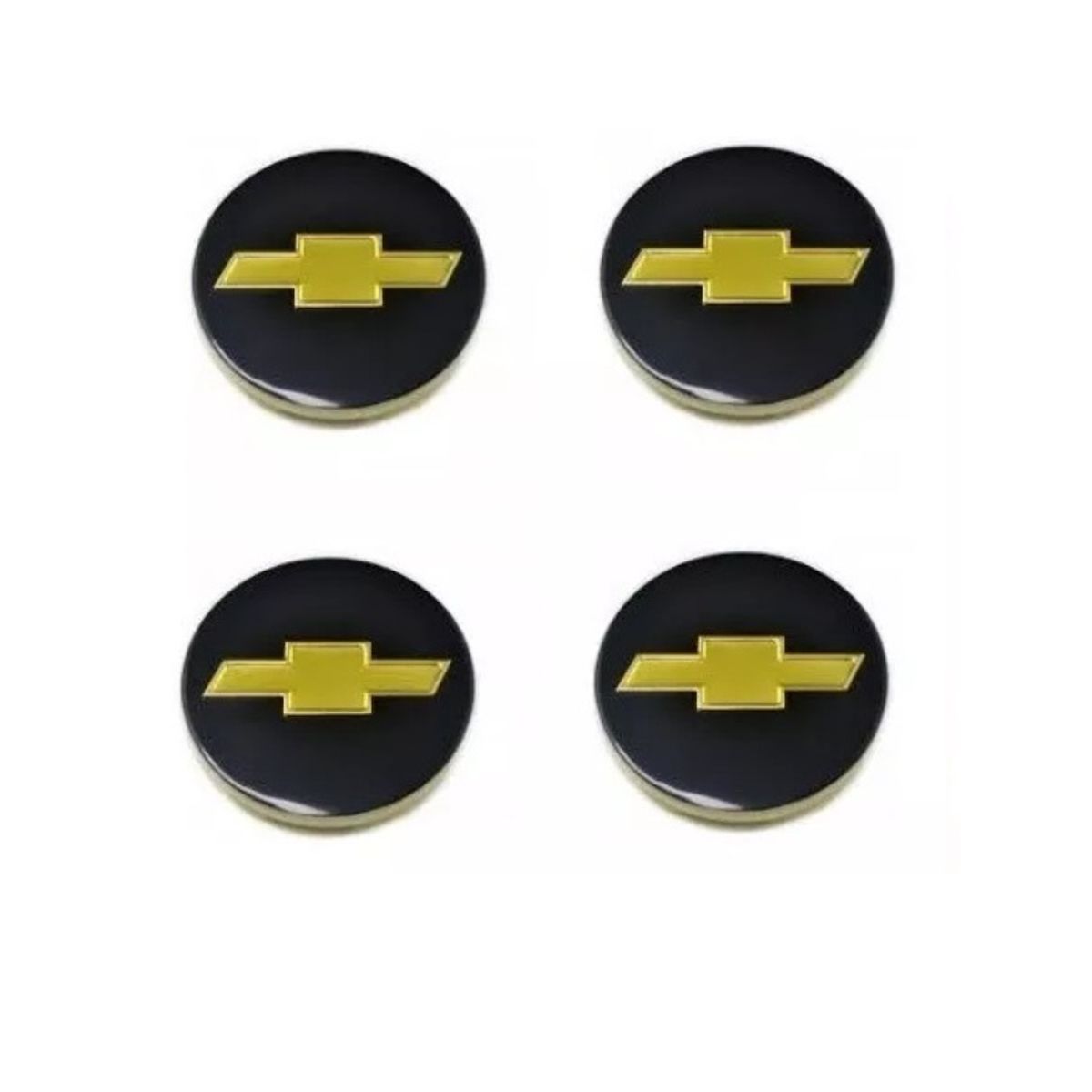 GENERICO - 4 Tapa Centro de Llanta para Chevrolet 53mm Negro