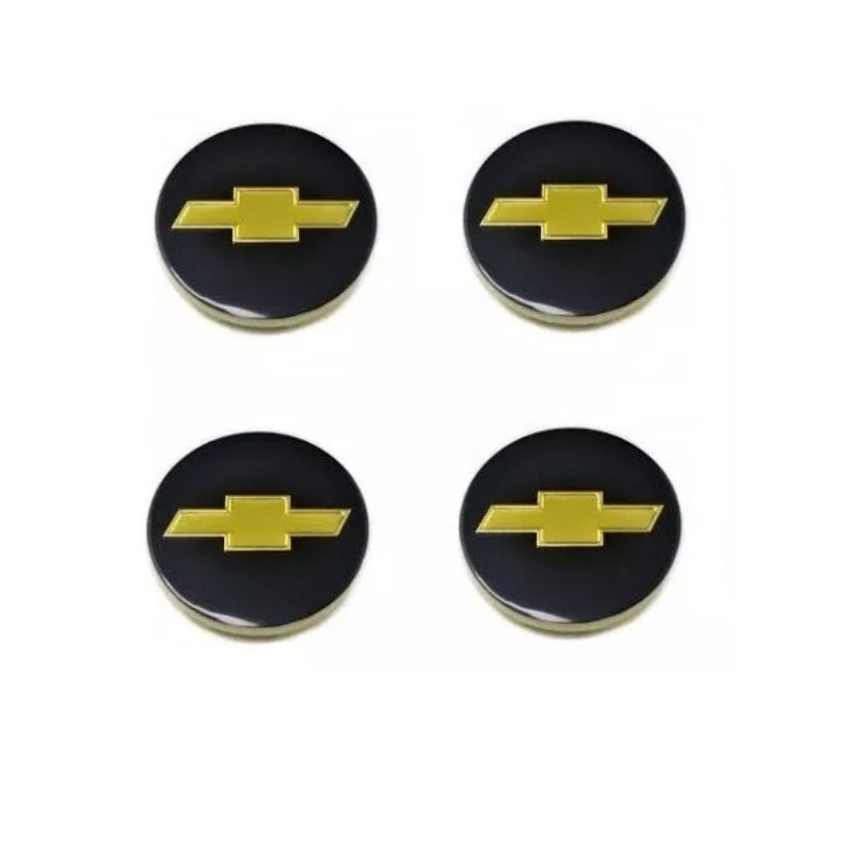 GENERICO - 4 Tapa Centro de Llanta para Chevrolet 53mm Negro