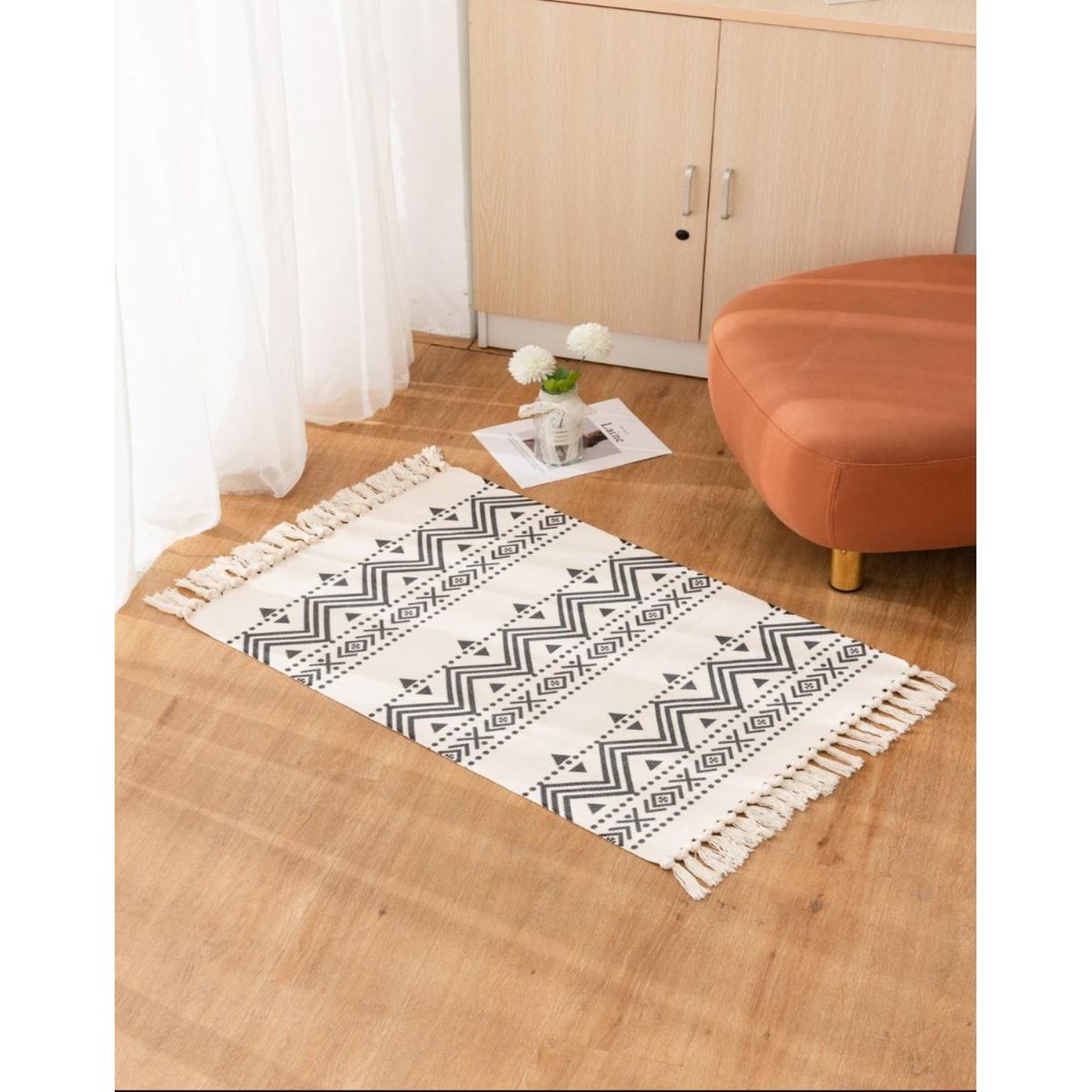 GENERICO - Alfombra de Lino 60x90 cm para Bajada de Cama Decorativa 4n02