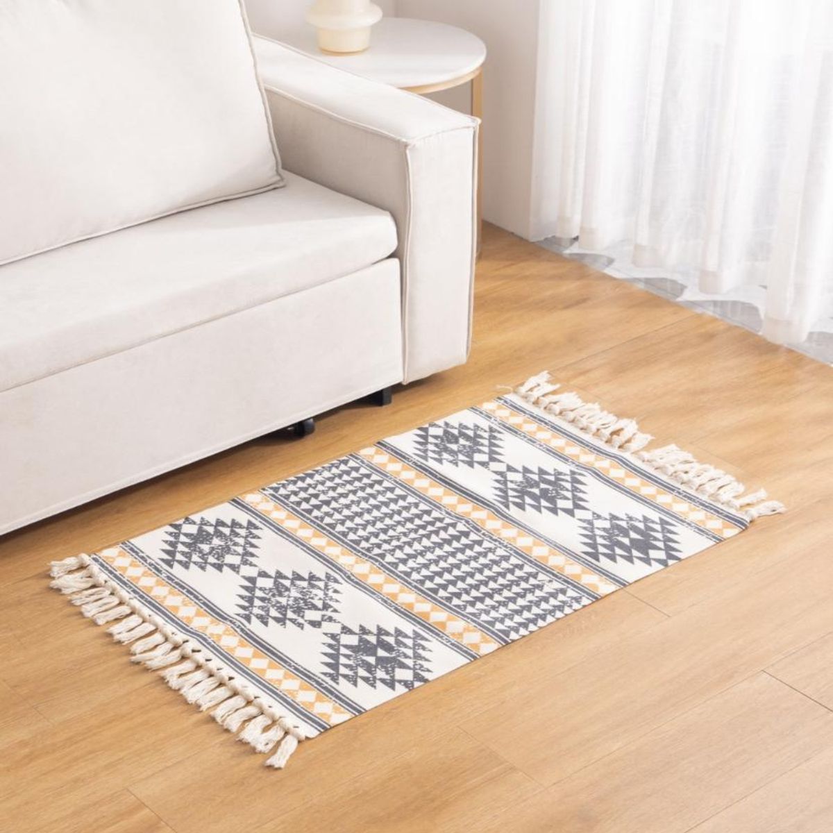 GENERICO - Alfombra de Lino 60x90 cm para Bajada de Cama Decorativa 4n07