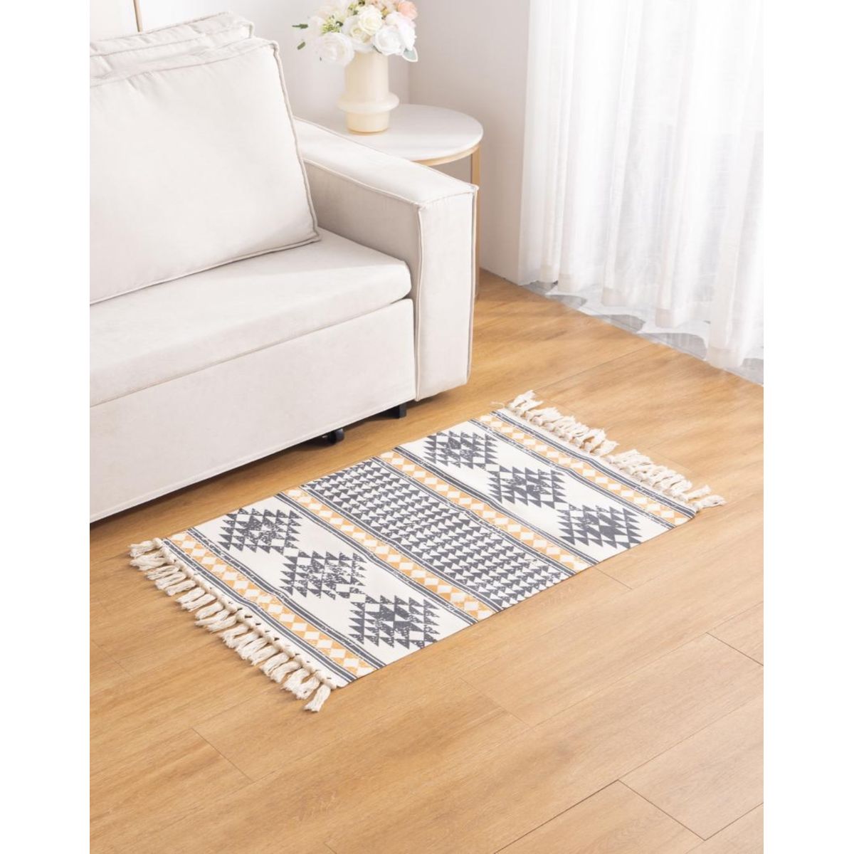 GENERICO - Alfombra de Lino 60x90 cm para Bajada de Cama Decorativa 4n07