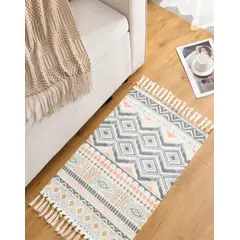 GENERICO - Alfombra de Lino 60x90 cm para Bajada de Cama Decorativa 4n15