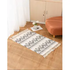 GENERICO - Alfombra de Lino 60x90 cm para Bajada de Cama Decorativa 4n02