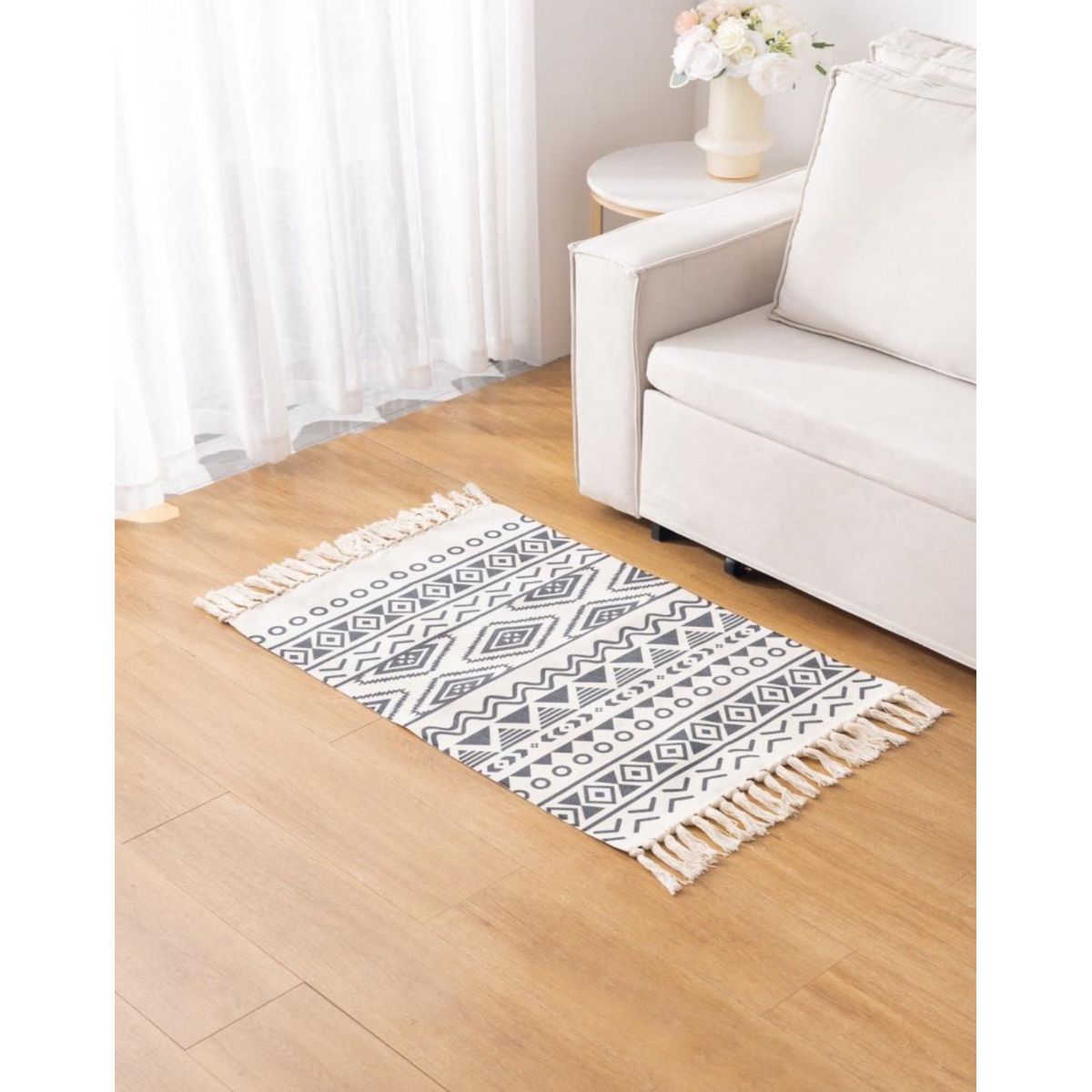 GENERICO - Alfombra de Lino 60x90 cm para Bajada de Cama Decorativa 4n06