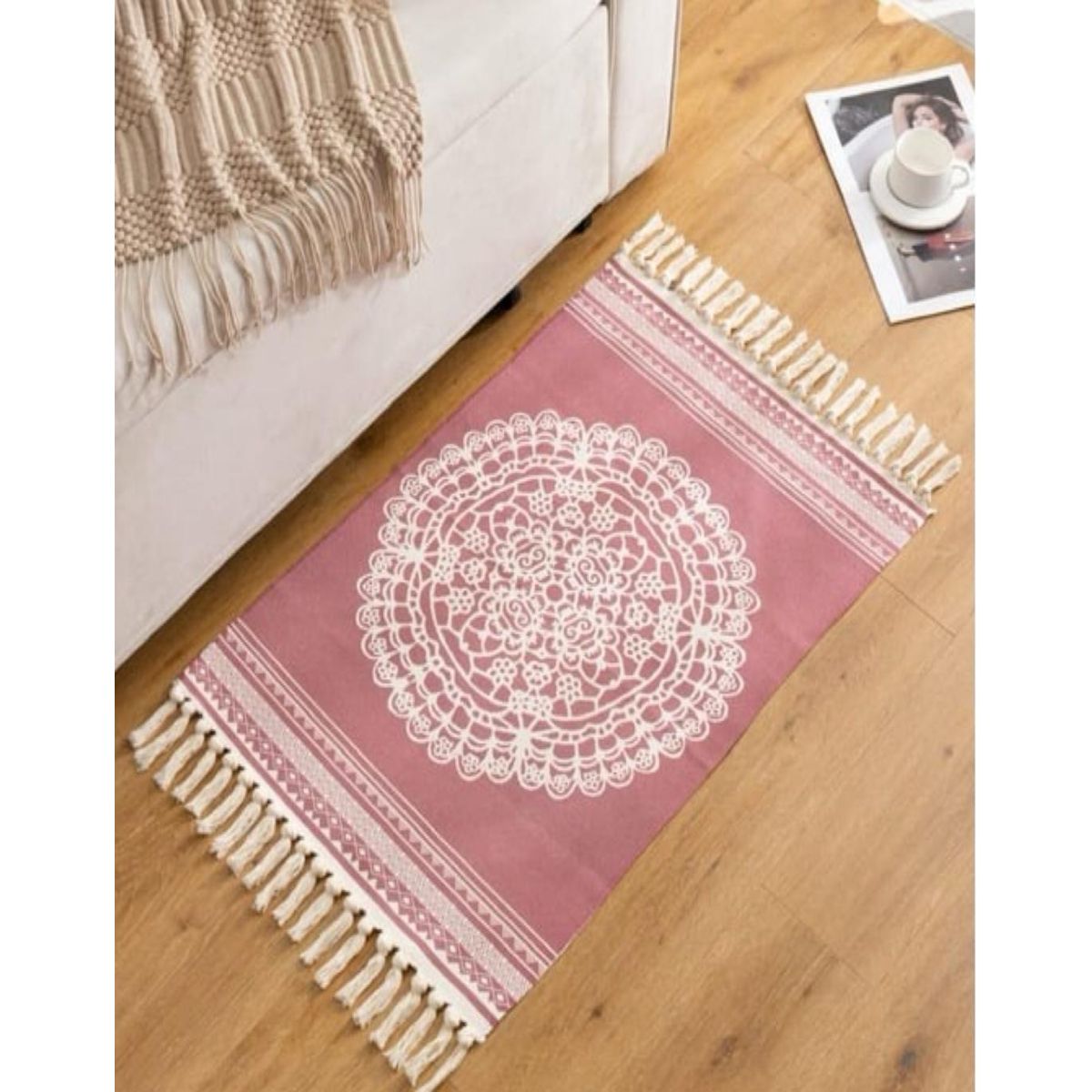 GENERICO - Alfombra de Lino 60x90 cm para Bajada de Cama Decorativa 4n11