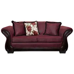 AMERICA DECORA - Sofá Con Resorte Estructural 3 Cuerpos Finis Envejecido Burdeo