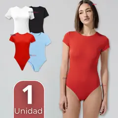 UTILISIMO - Body Ajustable Moldeador 100% Bambú Cuello Redondo Manga Corta Mujer Colores Surtidos