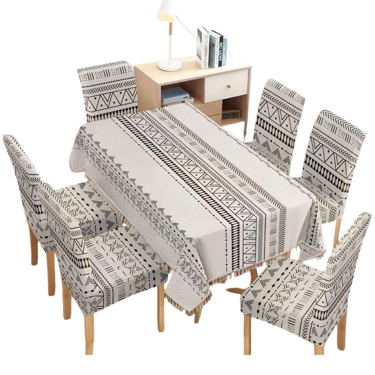 GENERICO - Juego Textil Para Comedor Mantel  más 6 fundas de silla