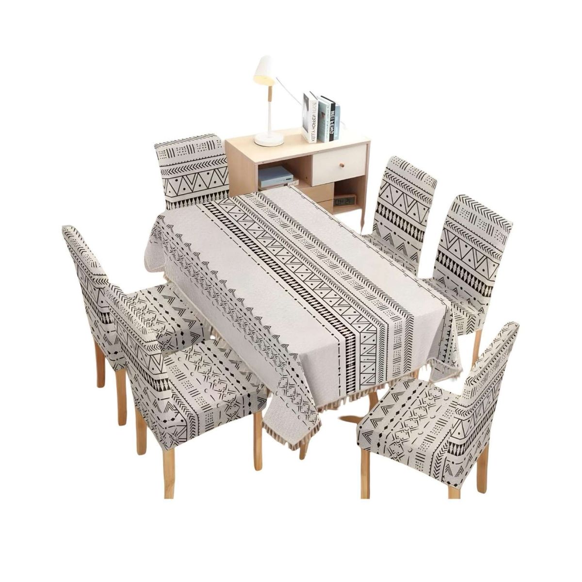 GENERICO - Juego Textil Para Comedor Mantel  más 6 fundas de silla