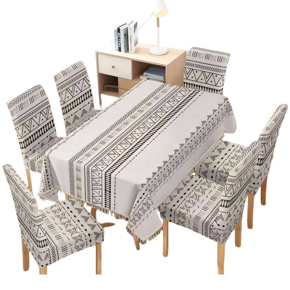 GENERICO - Juego Textil Para Comedor Mantel  más 6 fundas de silla