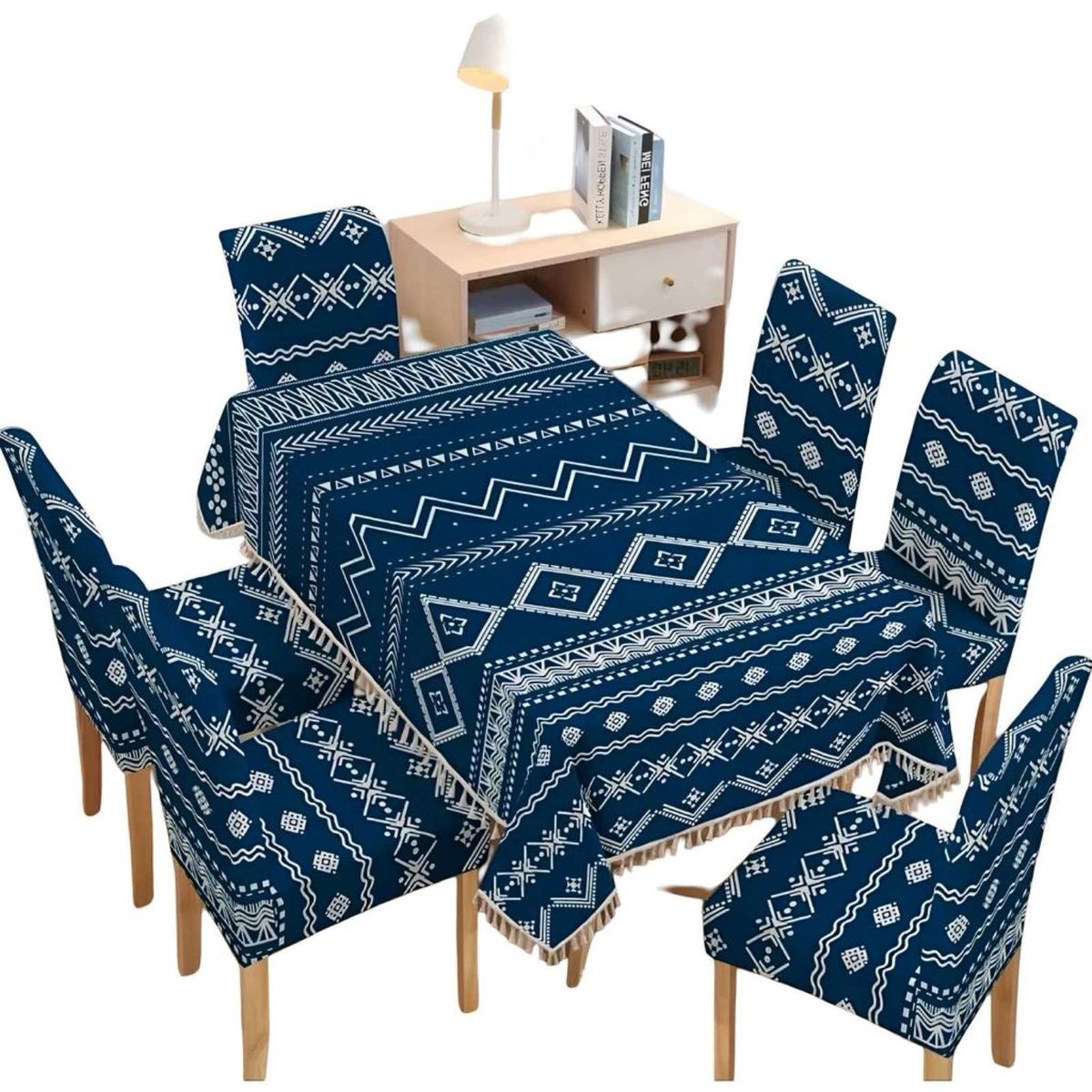 GENERICO - Juego Textil Para Comedor Mantel  más 6 fundas de silla