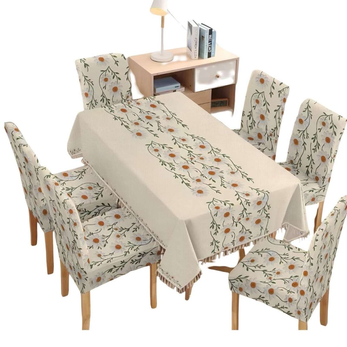 GENERICO - Juego Textil Para Comedor Mantel  más 6 fundas de silla