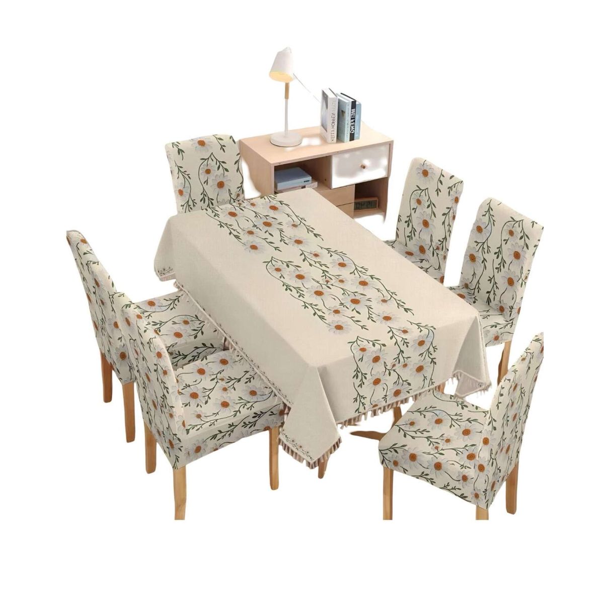 GENERICO - Juego Textil Para Comedor Mantel  más 6 fundas de silla