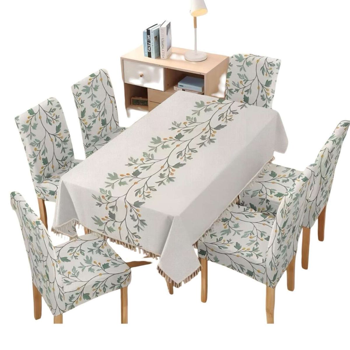 GENERICO - Juego Textil Para Comedor Mantel  más 6 fundas de silla