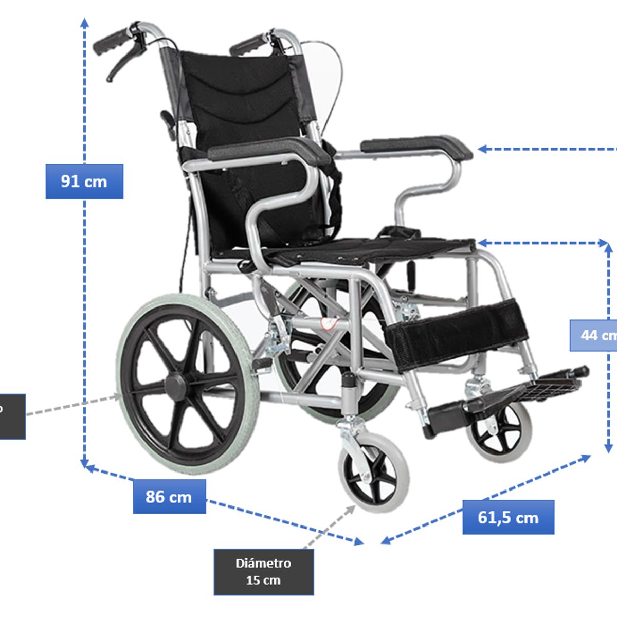 EKIPOMED - Silla Ruedas Geriátrica Plegable