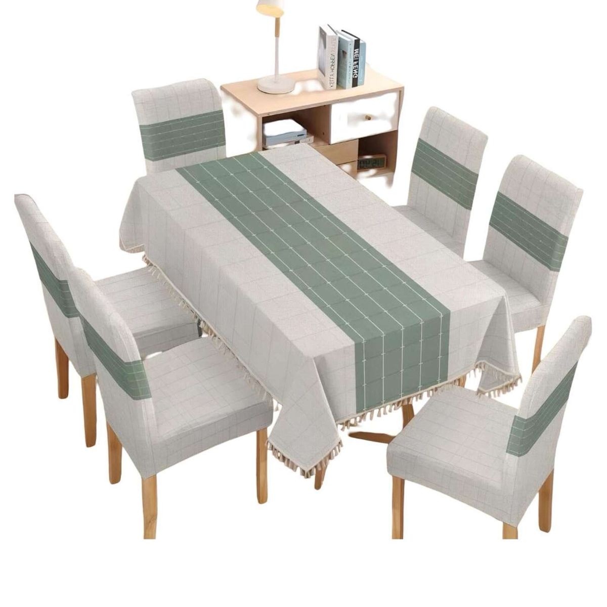 GENERICO - Juego Textil Para Comedor Mantel  más 6 fundas de silla