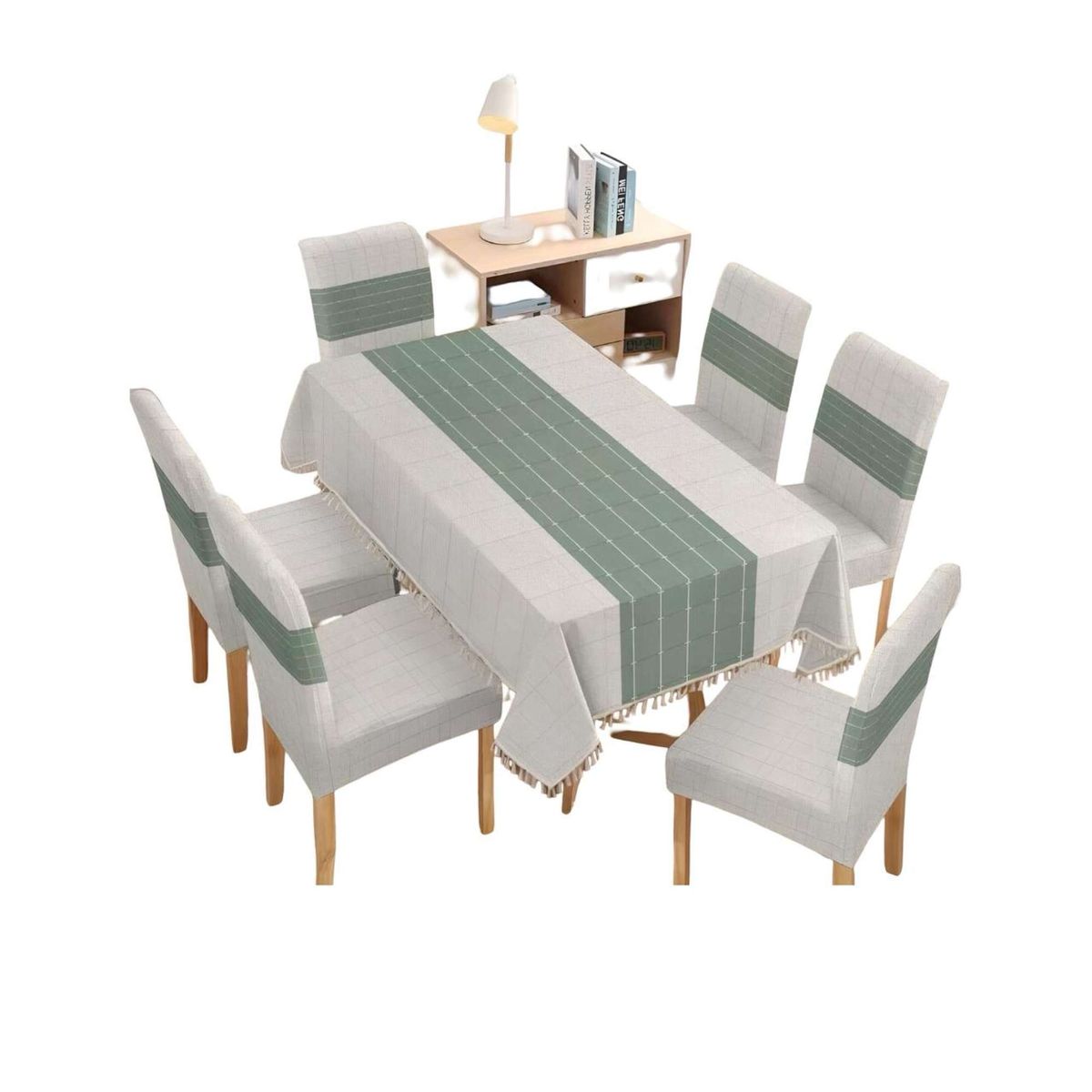 GENERICO - Juego Textil Para Comedor Mantel  más 6 fundas de silla